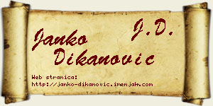 Janko Dikanović vizit kartica